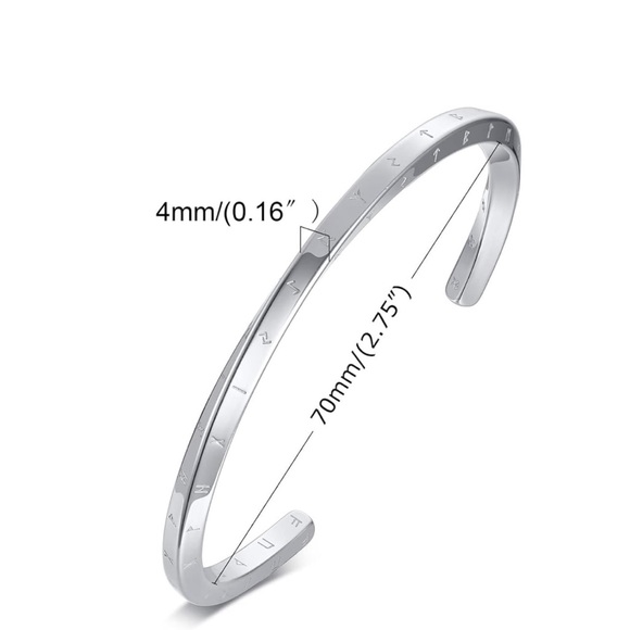 New Silver Nordic Viking Cuff Twist Bracelet - Picture 4 of 10